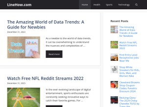 How linehow.com looks like on a tablet such as an iPad.