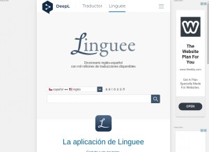 How linguee.cl looks like on a tablet such as an iPad.