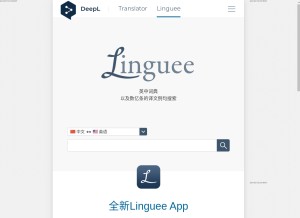 How linguee.cn looks like on a tablet such as an iPad.