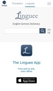 How linguee.com looks like on a mobile device such as an iPhone.
