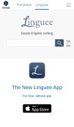 How linguee.dk looks like on a mobile device such as an iPhone.
