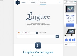 How linguee.es looks like on a tablet such as an iPad.