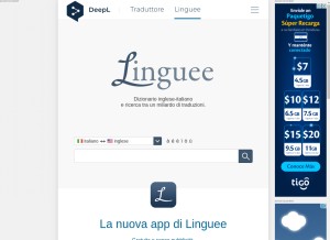 How linguee.it looks like on a tablet such as an iPad.