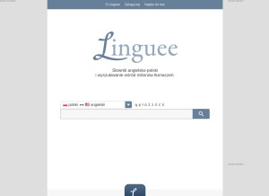 How linguee.pl looks like on a tablet such as an iPad.