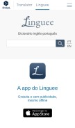 How linguee.pt looks like on a mobile device such as an iPhone.