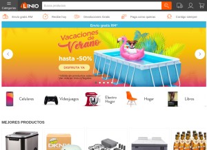 How linio.cl looks like on a tablet such as an iPad.