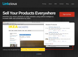 How linkcious.com looks like on a tablet such as an iPad.