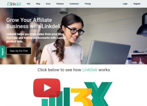 How linkdeli.com looks like on a tablet such as an iPad.