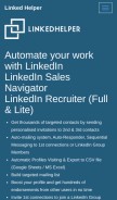 How linkedhelper.com looks like on a mobile device such as an iPhone.