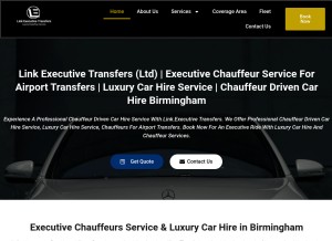 How linkexecutivetransfers.com looks like on a tablet such as an iPad.