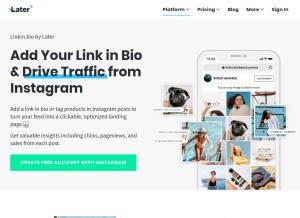 How linkin.bio looks like on a tablet such as an iPad.