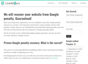 How linkmillers.com looks like on a tablet such as an iPad.