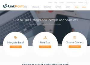 How linkpoint360.com looks like on a tablet such as an iPad.
