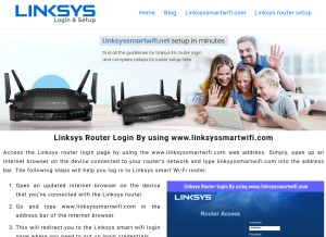 How linksysrouter.net looks like on a tablet such as an iPad.