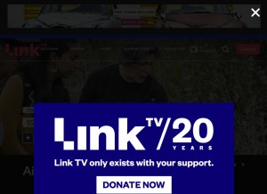 How linktv.org looks like on a tablet such as an iPad.