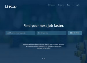 How linkup.com looks like on a tablet such as an iPad.
