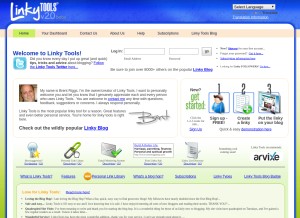 How linkytools.com looks like on a tablet such as an iPad.