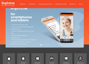 How linphone.org looks like on a tablet such as an iPad.