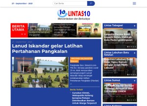 How lintas10.com looks like on a tablet such as an iPad.