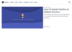 How linuxize.com looks like on a tablet such as an iPad.
