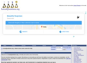 How linuxquestions.org looks like on a tablet such as an iPad.