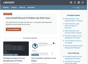 How linuxsec.org looks like on a tablet such as an iPad.