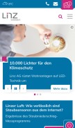 How linz.at looks like on a mobile device such as an iPhone.