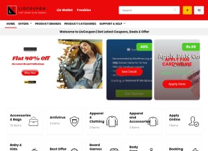 How liocoupon.com looks like on a tablet such as an iPad.
