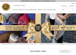 How lionbrand.com looks like on a tablet such as an iPad.
