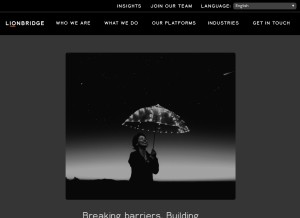 How lionbridge.com looks like on a tablet such as an iPad.