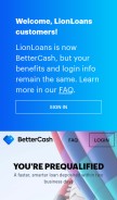 How lionloans.com looks like on a mobile device such as an iPhone.