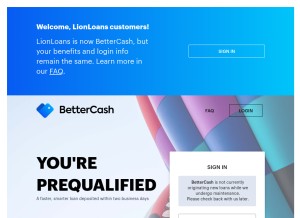 How lionloans.com looks like on a tablet such as an iPad.