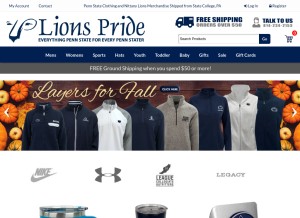 How lions-pride.com looks like on a tablet such as an iPad.