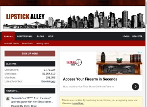 How lipstickalley.com looks like on a tablet such as an iPad.