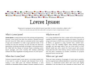 How lipsum.com looks like on a tablet such as an iPad.