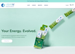 How liquid-iv.com looks like on a tablet such as an iPad.