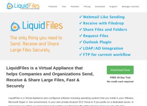 How liquidfiles.com looks like on a tablet such as an iPad.
