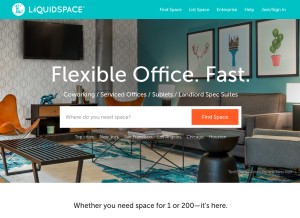 How liquidspace.com looks like on a tablet such as an iPad.