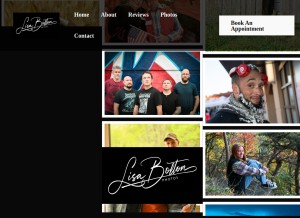 How lisaboltonphotos.com looks like on a tablet such as an iPad.