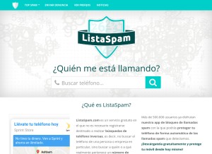 How listaspam.com looks like on a tablet such as an iPad.