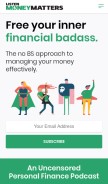 How listenmoneymatters.com looks like on a mobile device such as an iPhone.