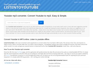 How listentoyoutube.online looks like on a tablet such as an iPad.
