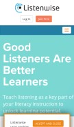 How listenwise.com looks like on a mobile device such as an iPhone.