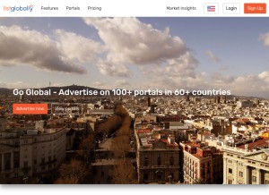 How listglobally.com looks like on a tablet such as an iPad.