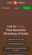 How listinindia.com looks like on a mobile device such as an iPhone.