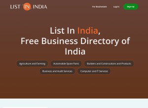 How listinindia.com looks like on a tablet such as an iPad.