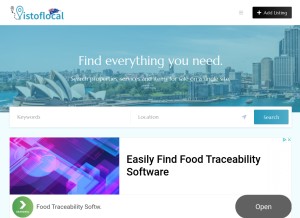 How listoflocal.com.au looks like on a tablet such as an iPad.