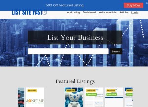 How listsitefast.com looks like on a tablet such as an iPad.