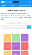 How litcharts.com looks like on a mobile device such as an iPhone.