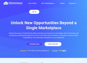 How litcommerce.com looks like on a tablet such as an iPad.